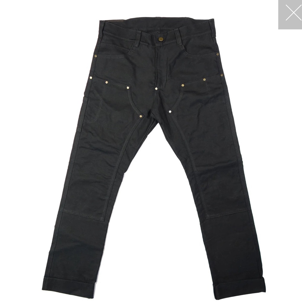 Red Clouds Collective Great Northern GN.01 WAXED CANVAS FITTED WORK PANT - BLACK